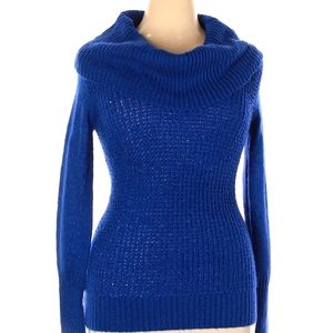 Blue turtleneck sweater